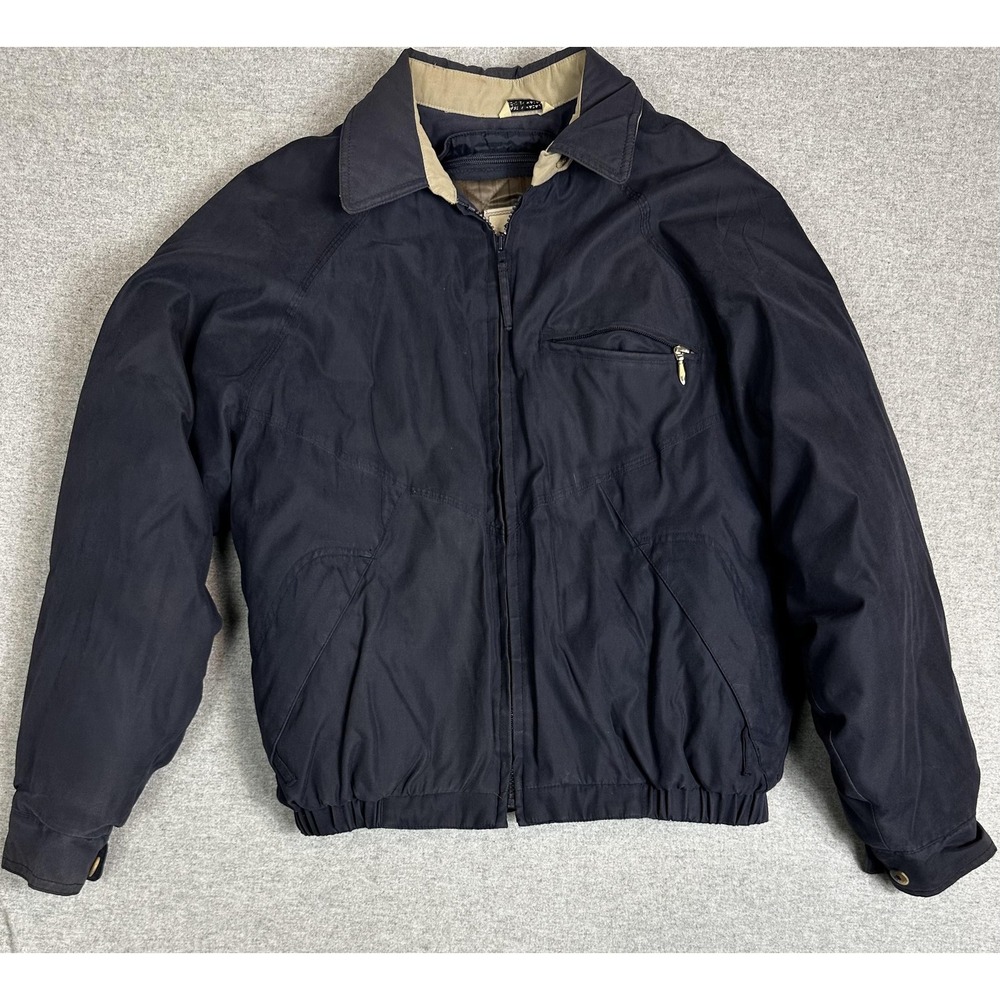 Aberdeen Collection Jacket Mens‎ Medium Navy Quilted Removable Liner Bomber Coat